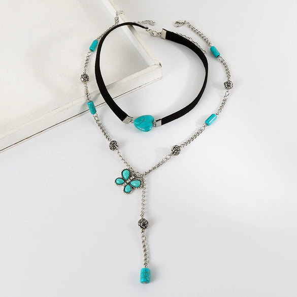 Wholesale Retro Velvet Alloy Necklace For Women With Butterfly Tassel Pendant And Animals Zodiac Pattern Handmade