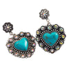 Wholesale Retro Vintage Style Heart Shape Alloy Turquoise Set Earrings For Women