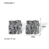 Wholesale Retro Wave Stainless Steel Gold Plated Earrings For Women