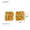 Wholesale Retro Wave Stainless Steel Gold Plated Earrings For Women