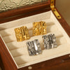 Wholesale Retro Wave Stainless Steel Gold Plated Earrings For Women