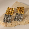 Wholesale Retro Wave Stainless Steel Gold Plated Earrings For Women