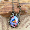 Wholesale Retro Women's Plastic And Resin Necklace With Forest Bird And Leaf Design