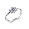 Wholesale Retro Women's Ring S925 Silver With Purple Zircon And Flower Microinlay