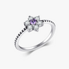 Wholesale Retro Women's Ring S925 Silver With Purple Zircon And Flower Microinlay