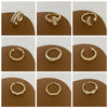 Wholesale Retro Zircon Metal Open Ring For Women Geometric Pattern Copper Electroplated