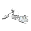 Wholesale Reversible Electroplated Shell And 925 Sterling Silver Cloud Lightning Earrings With Zircon For Women