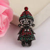 Wholesale Rhinestone Diamond Christmas Brooch With Cartoon Character Design For Women And Unisex
