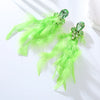 Wholesale Rhinestone Feather Earrings Geometric Style Diamond Design For Women
