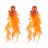 Wholesale Rhinestone Feather Earrings Geometric Style Diamond Design For Women