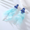 Wholesale Rhinestone Feather Earrings Geometric Style Diamond Design For Women