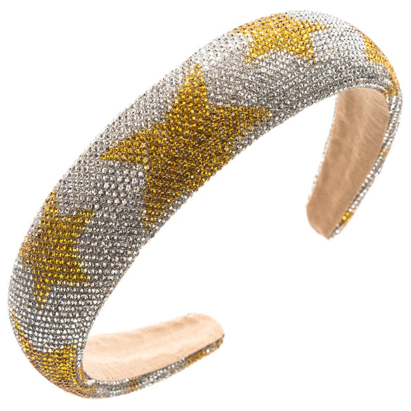 Wholesale Rhinestone Fivepointed Star Headband Fashionable Highgrade Versatile Sponge Headband For Women