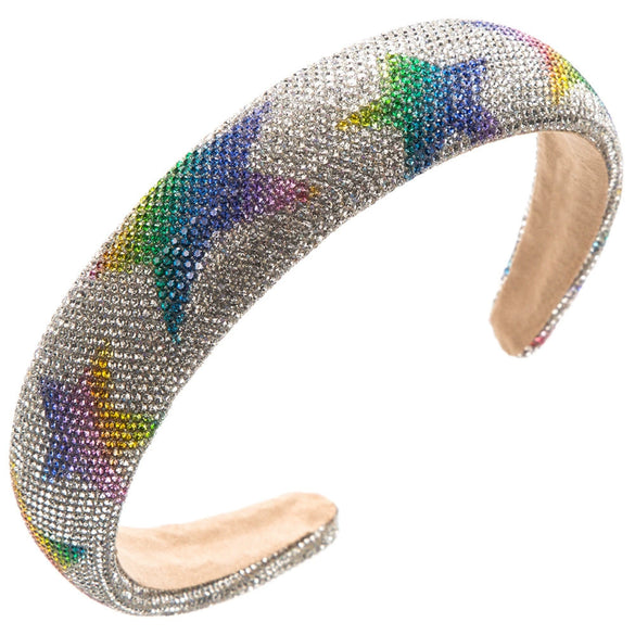 Wholesale Rhinestone Fivepointed Star Headband Fashionable Highgrade Versatile Sponge Headband For Women