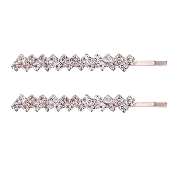 Wholesale Rhinestone Hair Accessories Simple Geometric Style Electroplated Claw Chain Oneword Hairpin Bridal Headband Side Clip