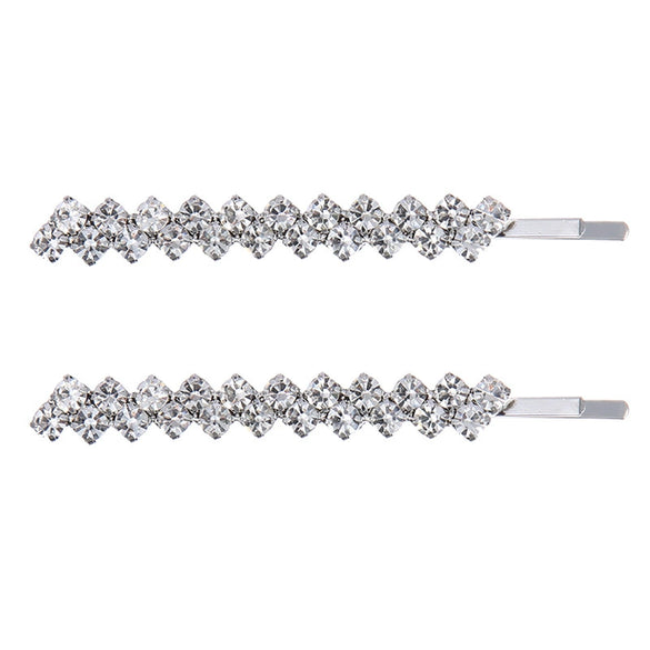 Wholesale Rhinestone Hair Accessories Simple Geometric Style Electroplated Claw Chain Oneword Hairpin Bridal Headband Side Clip