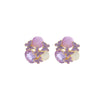 Wholesale Rhinestone Handmade Oil Dropping Gradient Bow Butterfly Iris Flower Fashion Women's Earrings Set With Diamonds