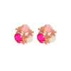 Wholesale Rhinestone Handmade Oil Dropping Gradient Bow Butterfly Iris Flower Fashion Women's Earrings Set With Diamonds