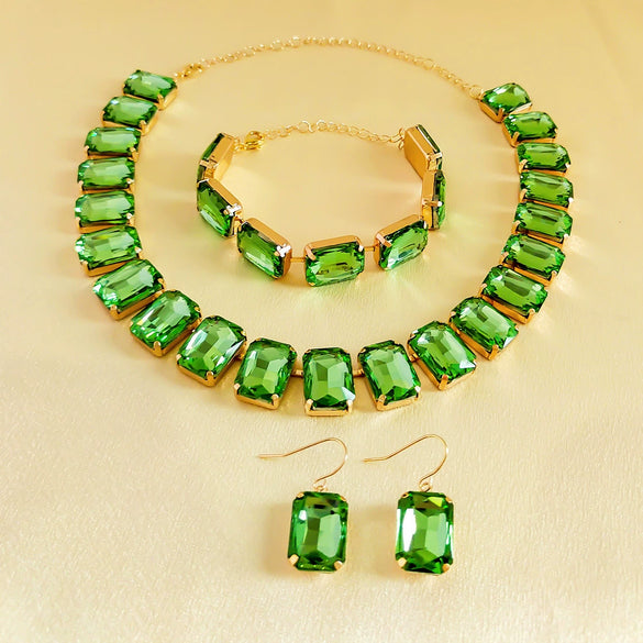 Wholesale Rhinestone Jewelry Geometric Fashion Set For Women