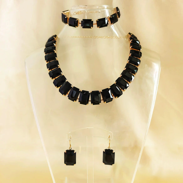 Wholesale Rhinestone Jewelry Geometric Fashion Set For Women