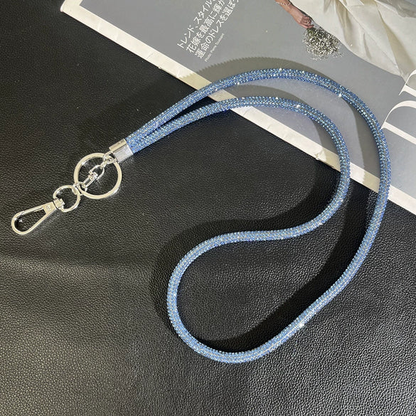 Wholesale Rhinestone Mobile Phone Lanyard And Crossbody Chain Light Luxury Semimanual Design Hanging Neck Pattern