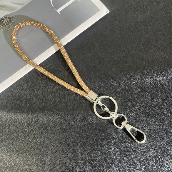 Wholesale Rhinestone Mobile Phone Lanyard And Crossbody Chain Light Luxury Semimanual Design Hanging Neck Pattern