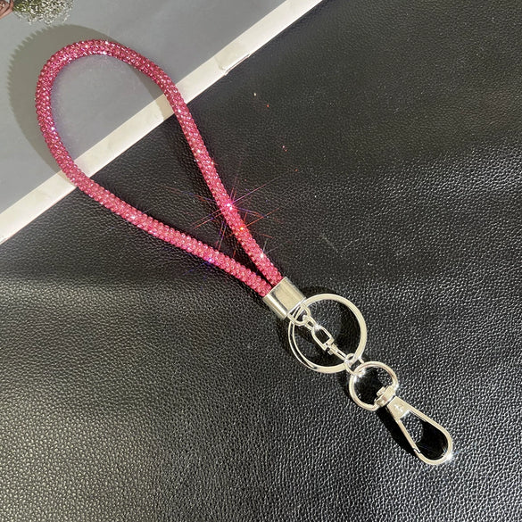 Wholesale Rhinestone Mobile Phone Lanyard And Crossbody Chain Light Luxury Semimanual Design Hanging Neck Pattern