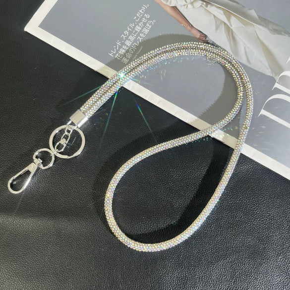 Wholesale Rhinestone Mobile Phone Lanyard And Crossbody Chain Light Luxury Semimanual Design Hanging Neck Pattern
