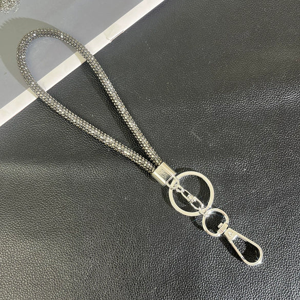 Wholesale Rhinestone Mobile Phone Lanyard And Crossbody Chain Light Luxury Semimanual Design Hanging Neck Pattern