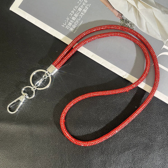 Wholesale Rhinestone Mobile Phone Lanyard And Crossbody Chain Light Luxury Semimanual Design Hanging Neck Pattern