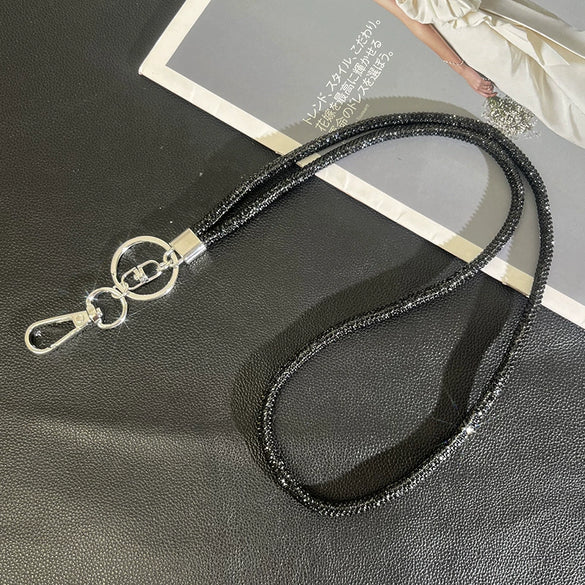 Wholesale Rhinestone Mobile Phone Lanyard And Crossbody Chain Light Luxury Semimanual Design Hanging Neck Pattern