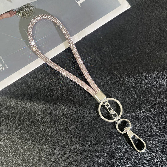 Wholesale Rhinestone Mobile Phone Lanyard And Crossbody Chain Light Luxury Semimanual Design Hanging Neck Pattern