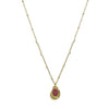 Wholesale Rhinestone Pendant Necklace French Retro Geometric Stainless Steel 18K Goldplated Clavicle Chain For Women