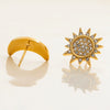 Wholesale Rhinestone Stainless Steel Geometric Sun Earrings For Women Light Luxury Non Fading Electroplated Minimalist Jewelry