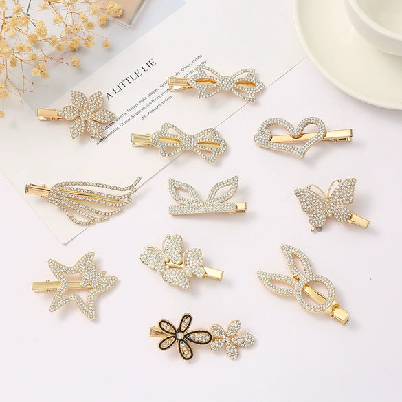 Wholesale Rhinestone Sweet Style Animal Design Diamond Hairpin Bangs Clip
