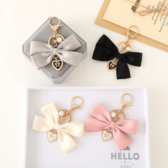 Wholesale Ribbon Bow Fabric Keychain Hanging Ornaments Semi Manual Accessories