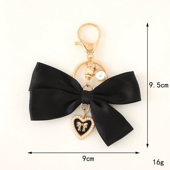 Wholesale Ribbon Bow Fabric Keychain Hanging Ornaments Semi Manual Accessories