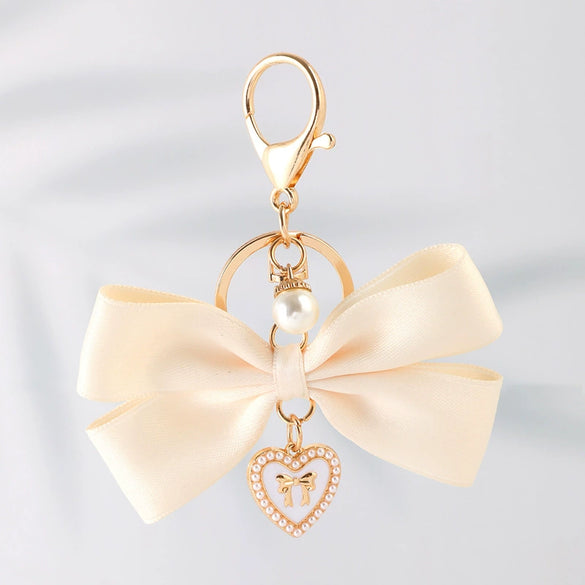 Wholesale Ribbon Bow Fabric Keychain Hanging Ornaments Semi Manual Accessories