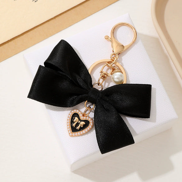 Wholesale Ribbon Bow Fabric Keychain Hanging Ornaments Semi Manual Accessories
