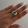 Wholesale Ring Alloy Acrylic Drill Geometric Highend Liquid Metal Electroplated