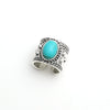 Wholesale Ring Alloy Geometric Blue Turquoise Inlaid Retro Elegant Versatile Creative Exaggerated Joint Open
