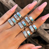 Wholesale Ring Alloy Retro Distressed Totem Turquoise Geometric Animals Zodiac Electroplated
