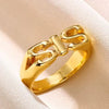 Wholesale Ring Alloy Retro Style Letter Pattern Electroplated Jewelry