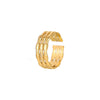 Wholesale Ring And Bracelet Elegant Style Titanium Steel Gold Plated Geometric And Leaves Heart Design