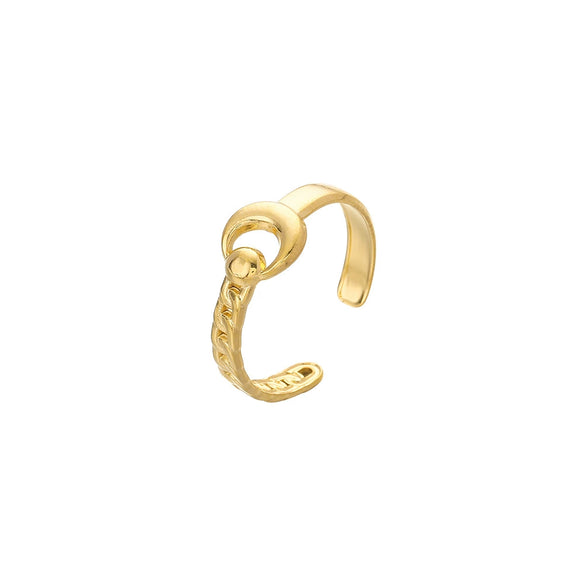 Wholesale Ring And Bracelet Elegant Style Titanium Steel Gold Plated Geometric And Leaves Heart Design