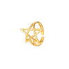 Wholesale Ring And Bracelet Elegant Style Titanium Steel Gold Plated Geometric And Leaves Heart Design