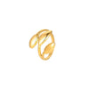 Wholesale Ring And Bracelet Elegant Style Titanium Steel Gold Plated Geometric And Leaves Heart Design
