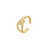 Wholesale Ring And Bracelet Elegant Style Titanium Steel Gold Plated Geometric And Leaves Heart Design