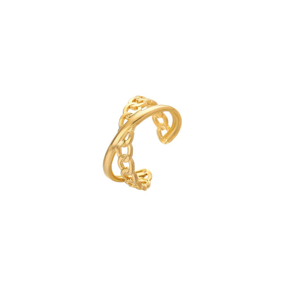 Wholesale Ring And Bracelet Elegant Style Titanium Steel Gold Plated Geometric And Leaves Heart Design