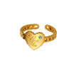Wholesale Ring And Bracelet Elegant Style Titanium Steel Gold Plated Geometric And Leaves Heart Design