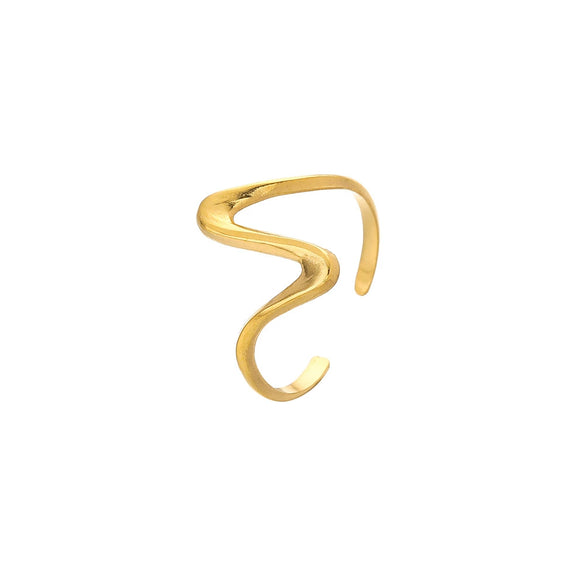 Wholesale Ring And Bracelet Elegant Style Titanium Steel Gold Plated Geometric And Leaves Heart Design